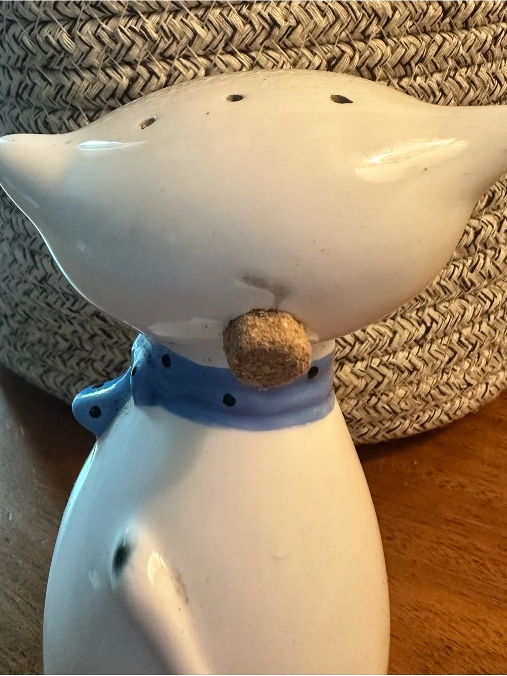 Vintage MCM Holt Howard Kozy Kitten Blue Scarf Cat Salt/Pepper Shaker (1)